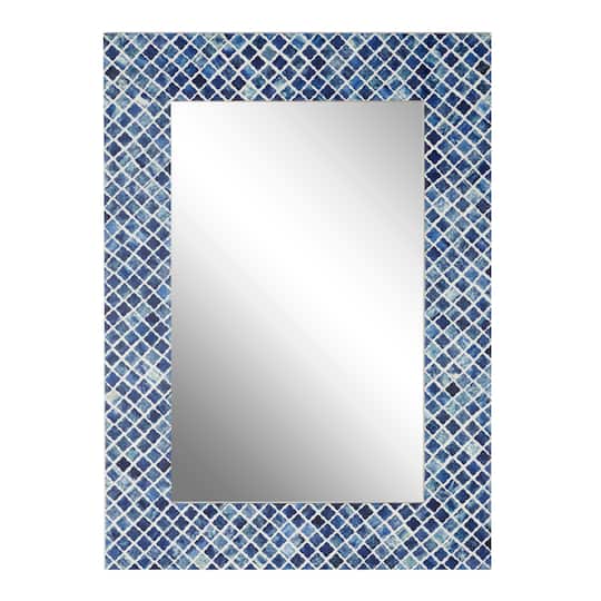 36&#x22; Blue Bone Wall Mirror
